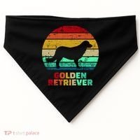 Golden Retriever Retro Silhouette USA-Made Doggie Bandana thumb 0