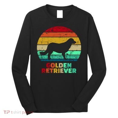 Golden Retriever Retro Silhouette Long Sleeve Shirt