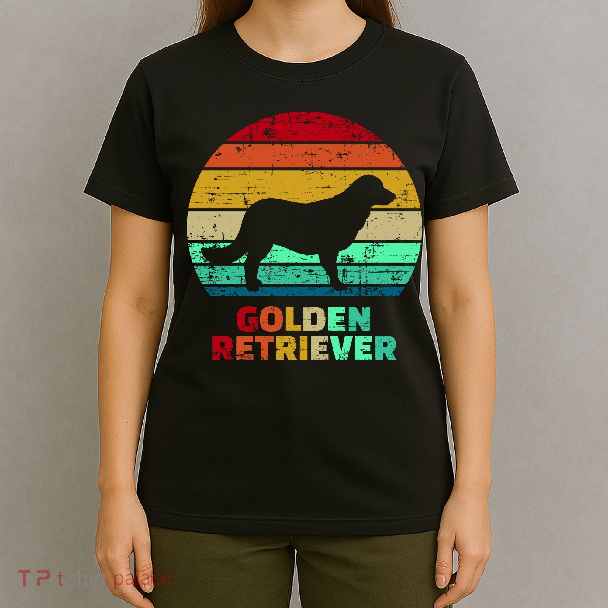 Golden Retriever Retro Silhouette T-Shirt