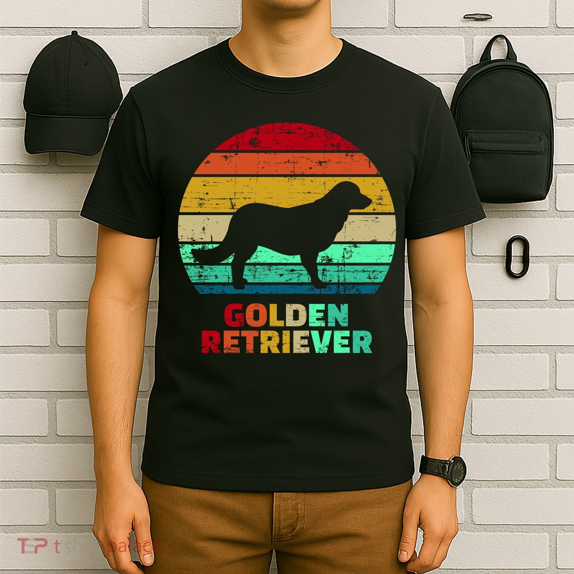 Golden Retriever Retro Silhouette T-Shirt