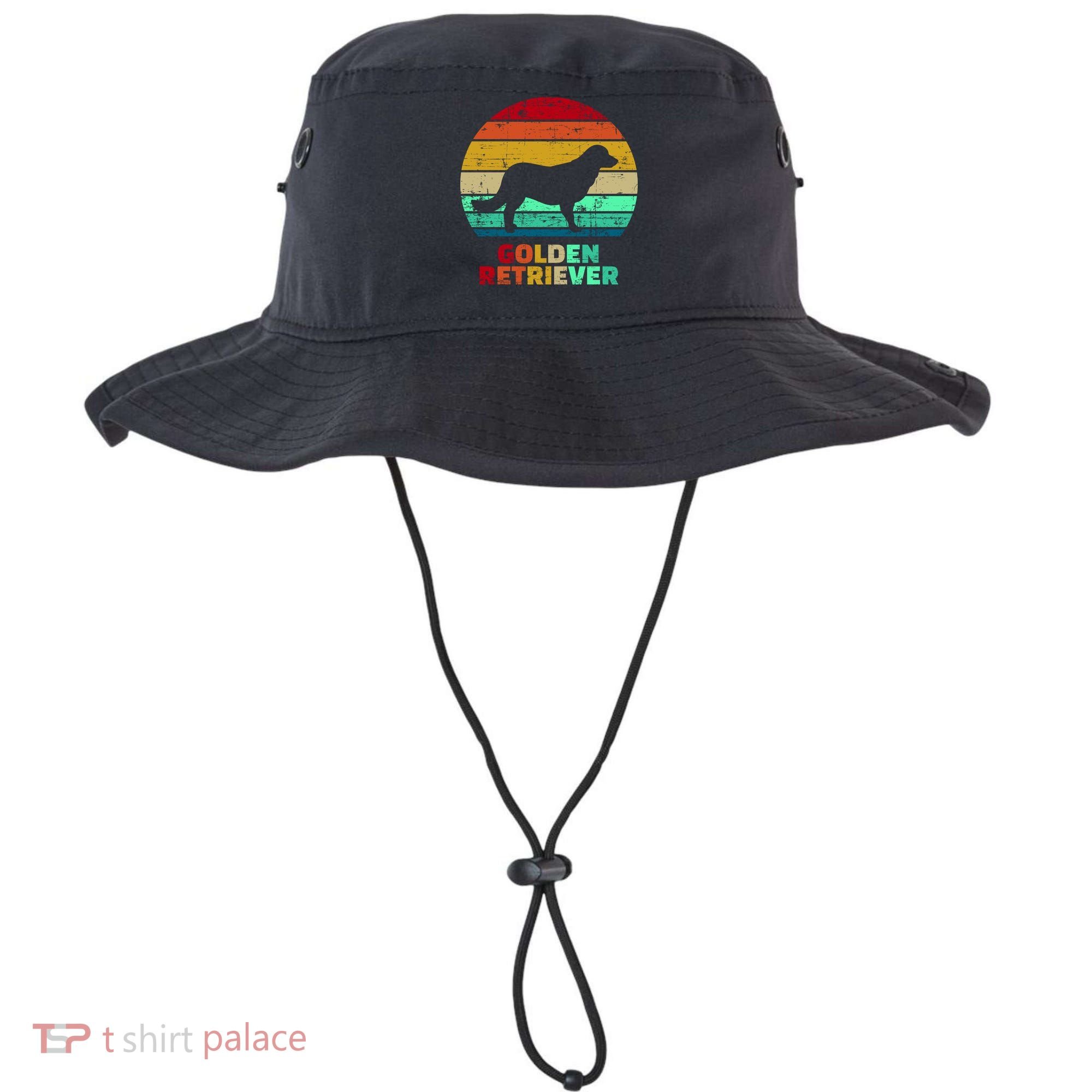 Golden Retriever Retro Silhouette Bucket Hat