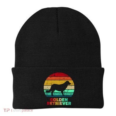 Golden Retriever Retro Silhouette Beanie