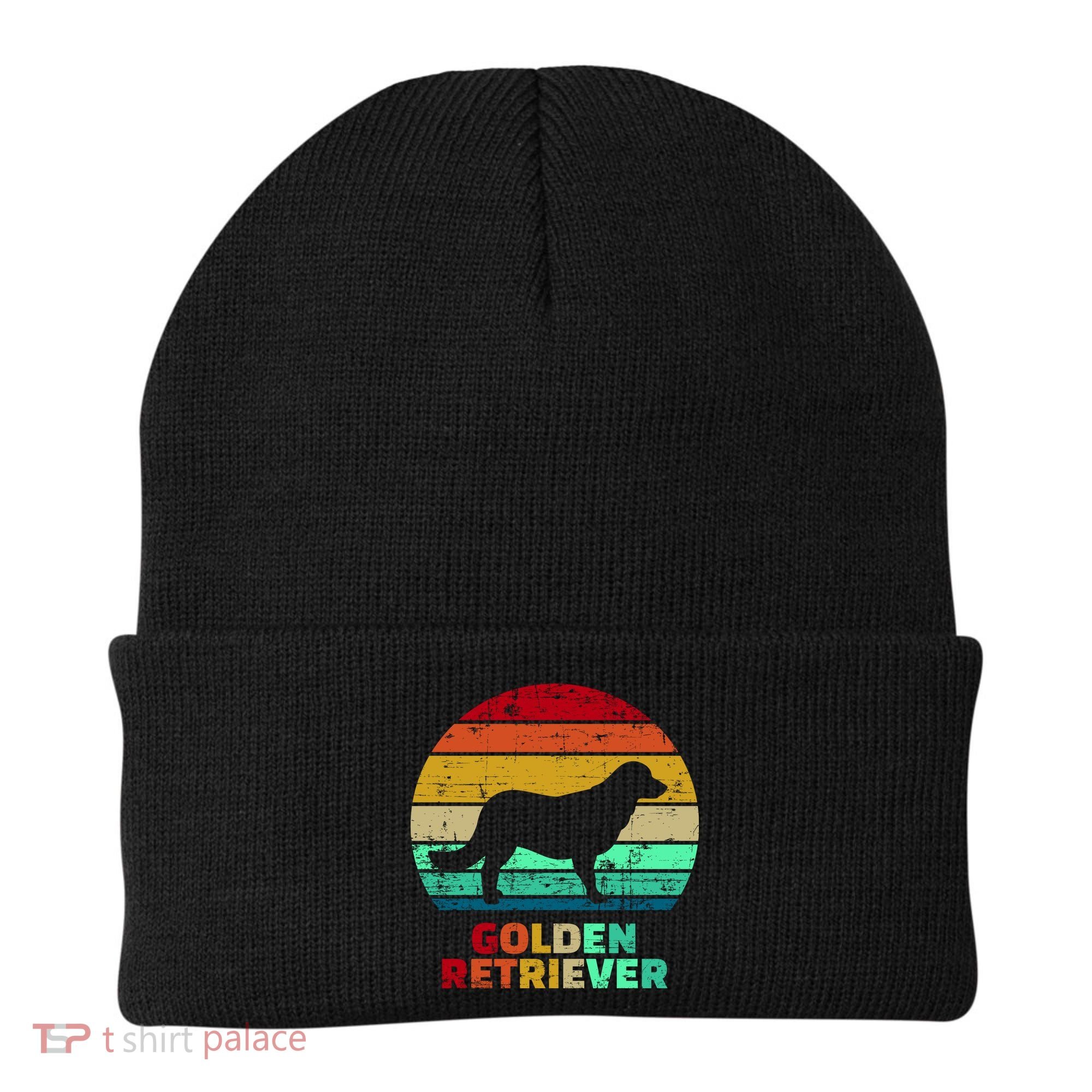 Golden Retriever Retro Silhouette Beanie