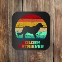 Golden Retriever Retro Silhouette Coaster thumb 0