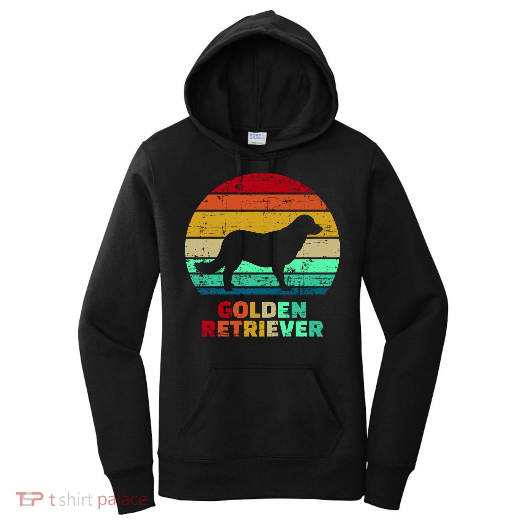 Golden Retriever Retro Silhouette Women's Hoodie
