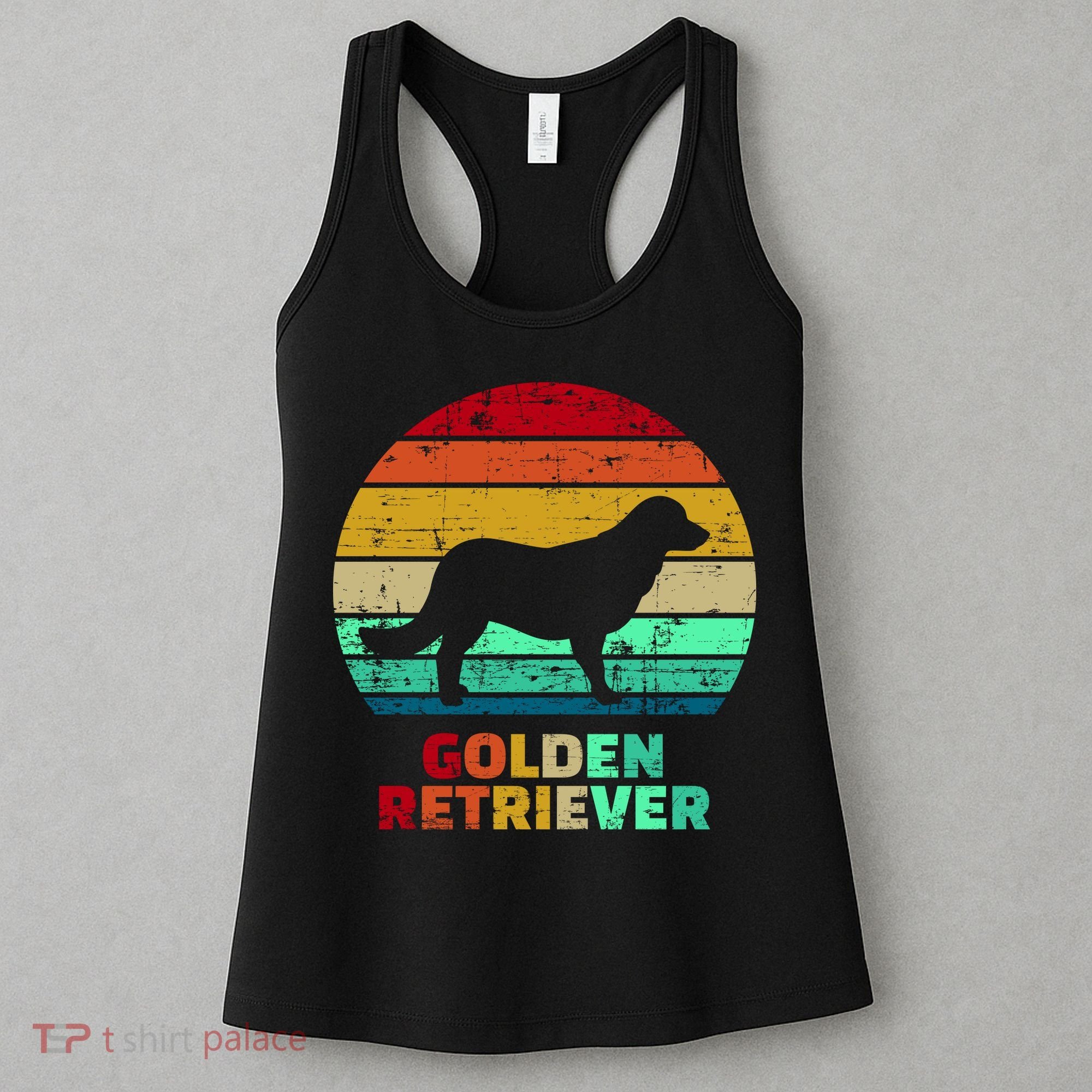 Golden Retriever Retro Silhouette Women's Tank Top