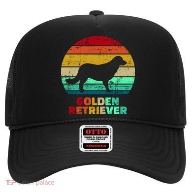 Golden Retriever Retro Silhouette Hat