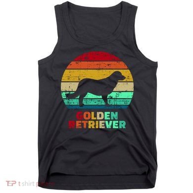 Golden Retriever Retro Silhouette Tank Top