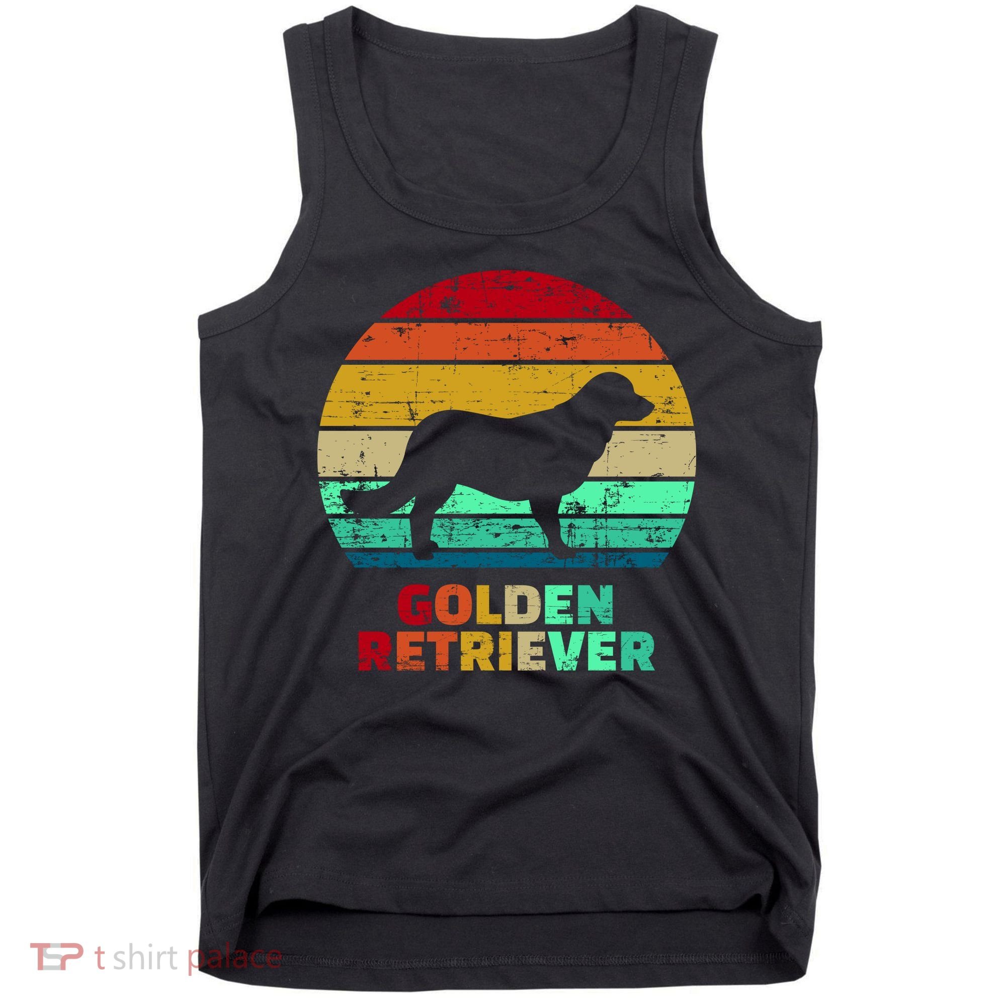 Golden Retriever Retro Silhouette Tank Top