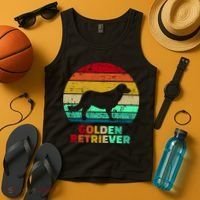 Golden Retriever Retro Silhouette Tank Top thumb 4