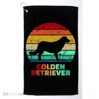 Golden Retriever Retro Silhouette Golf Towel