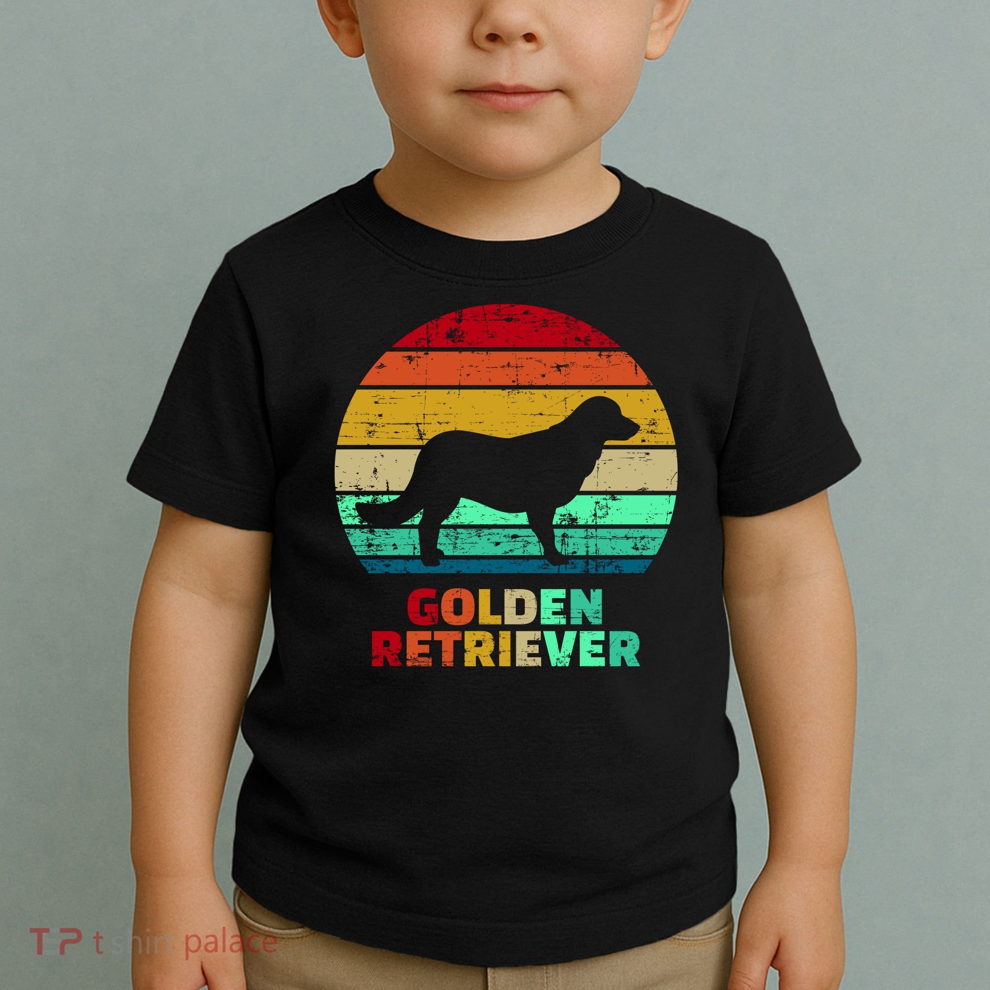 Golden Retriever Retro Silhouette Toddler T-Shirt