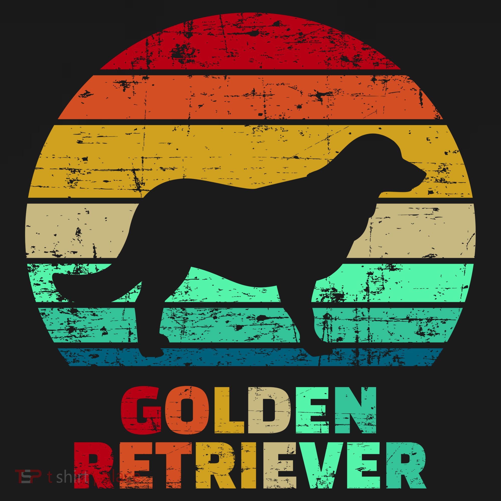 Golden Retriever Retro Silhouette Toddler T-Shirt