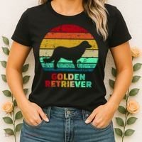 Golden Retriever Retro Silhouette Women's T-Shirt thumb 2