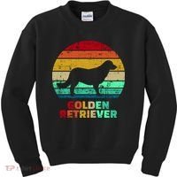 Golden Retriever Retro Silhouette Kids Sweatshirt thumb 0