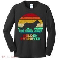 Golden Retriever Retro Silhouette Kids Long Sleeve Shirt thumb 0