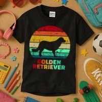 Golden Retriever Retro Silhouette Kids T-Shirt thumb 3