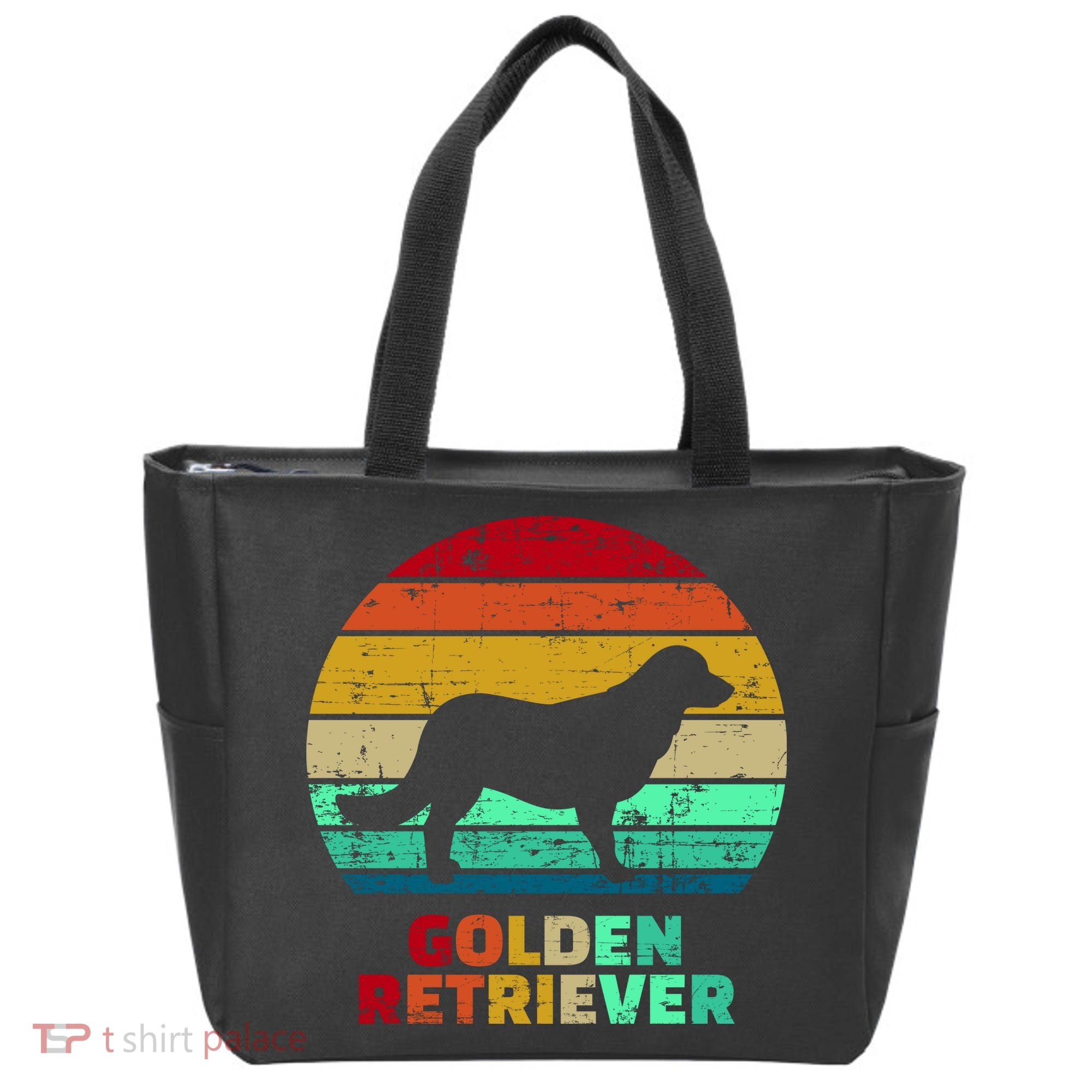 Golden Retriever Retro Silhouette Tote Bag