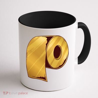 Golden Toilet Paper Crisis Coffee Mug back
