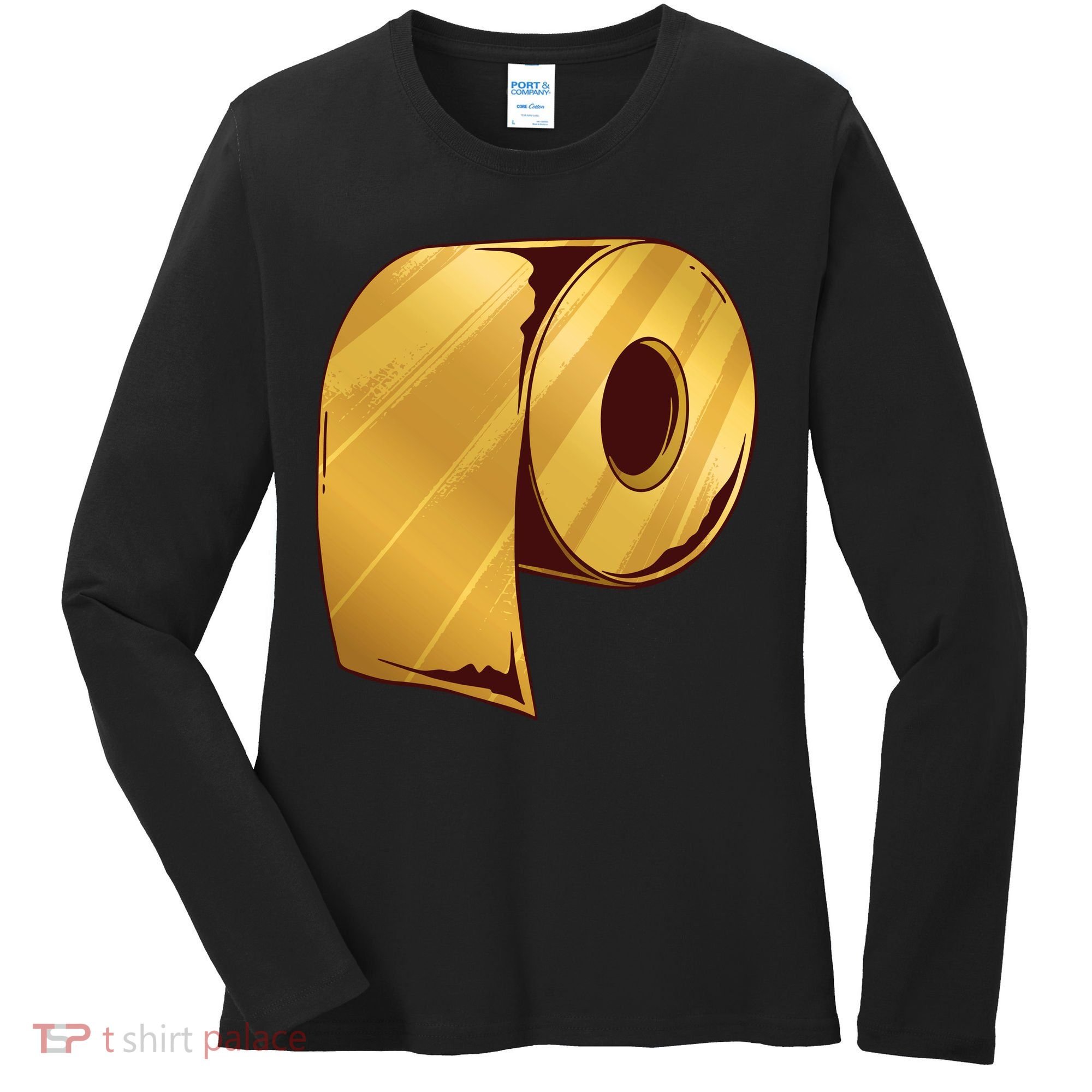 Golden Toilet Paper Crisis Women's Long Sleeve Shirt