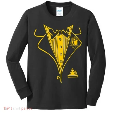 Golden Tuxedo Kids Long Sleeve Shirt