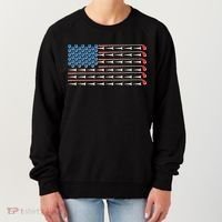 Golf Balls Tees Clubs USA American Flag Women's Sweatshirt thumb 0