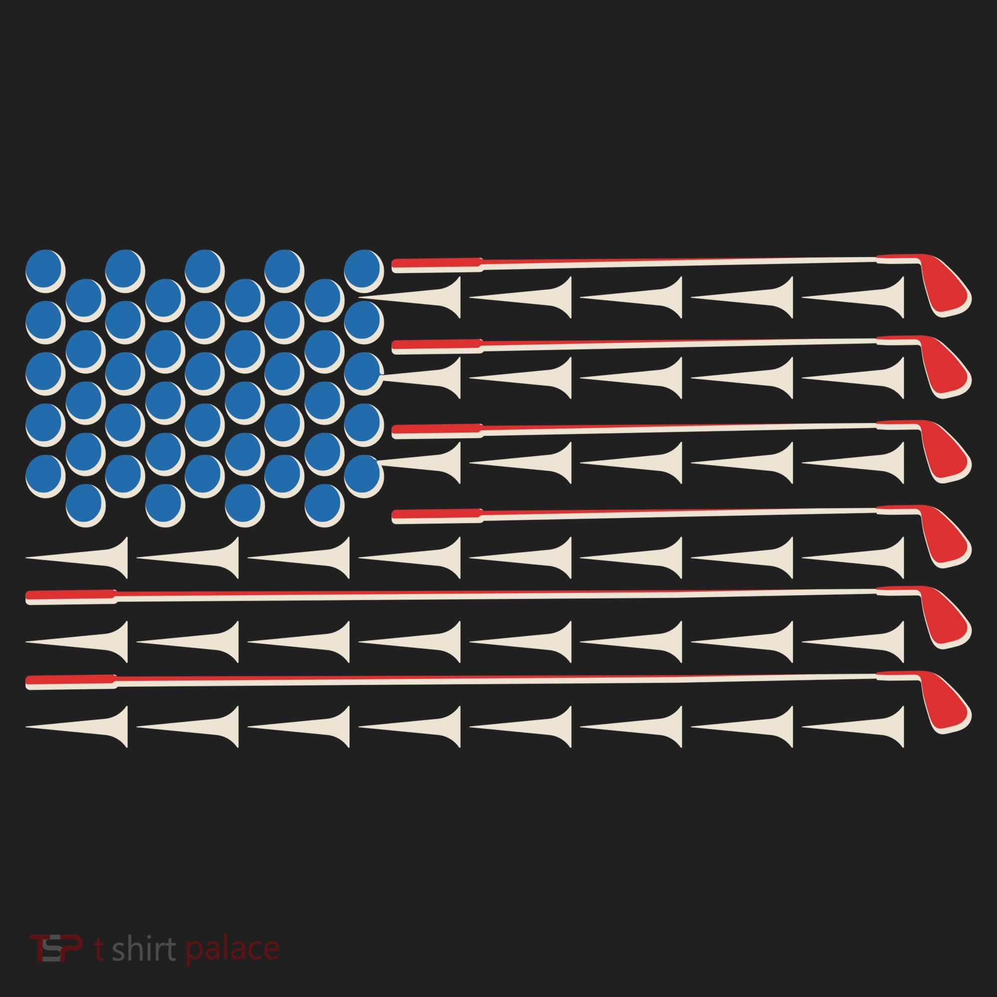 Golf Balls Tees Clubs USA American Flag Women's Sweatshirt