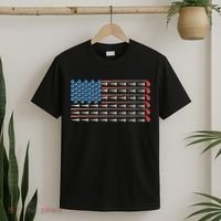 Golf Balls Tees Clubs USA American Flag T-Shirt thumb 2