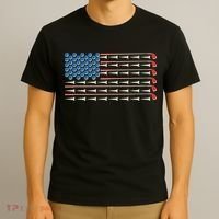 Golf Balls Tees Clubs USA American Flag T-Shirt thumb 3