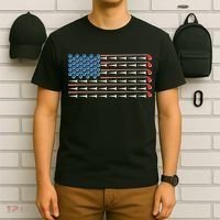 Golf Balls Tees Clubs USA American Flag T-Shirt thumb 6