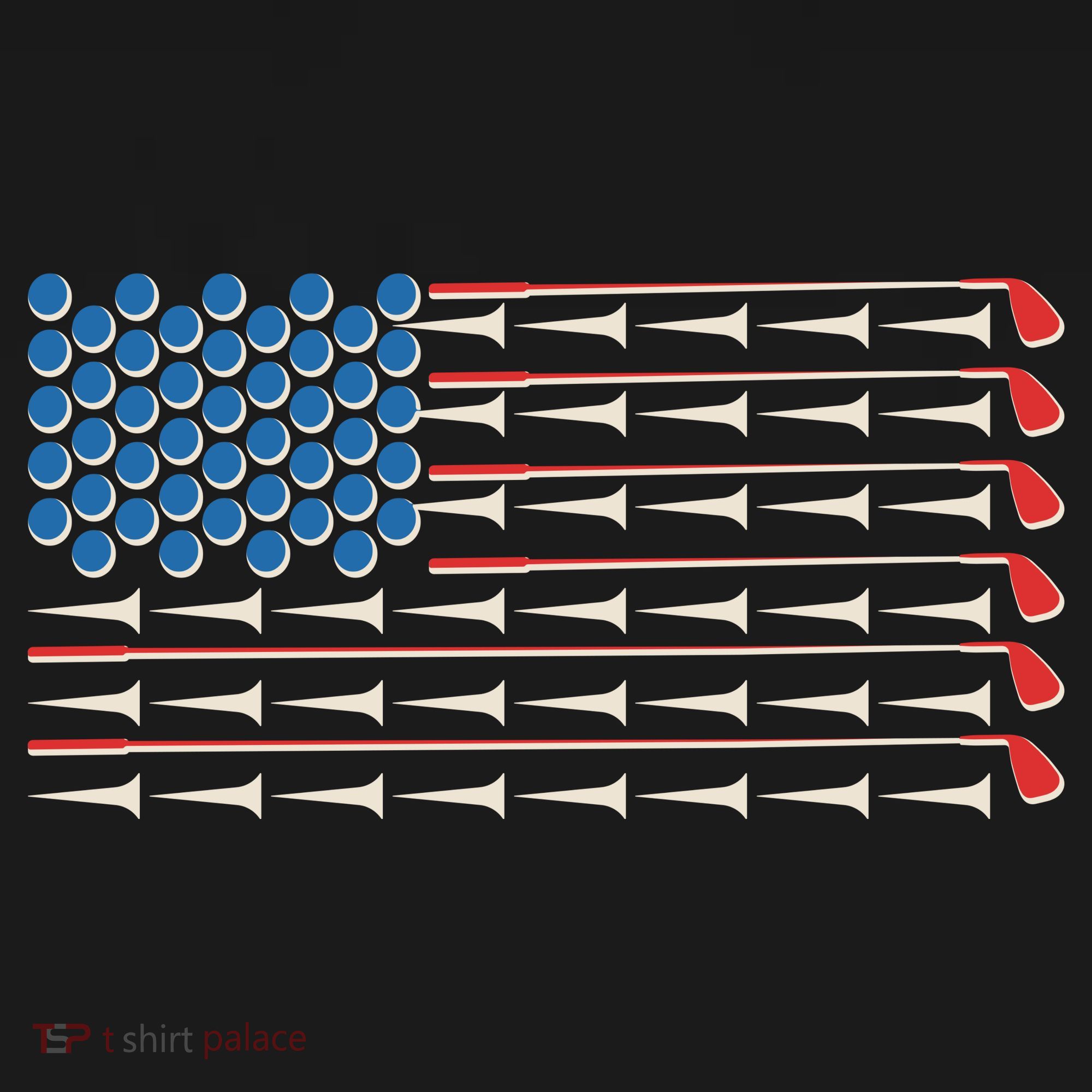 Golf Balls Tees Clubs USA American Flag Women's Tank Top