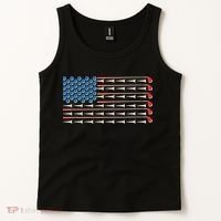 Golf Balls Tees Clubs USA American Flag Tank Top thumb 2