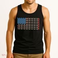Golf Balls Tees Clubs USA American Flag Tank Top thumb 3
