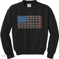 Golf Balls Tees Clubs USA American Flag Kids Sweatshirt thumb 0