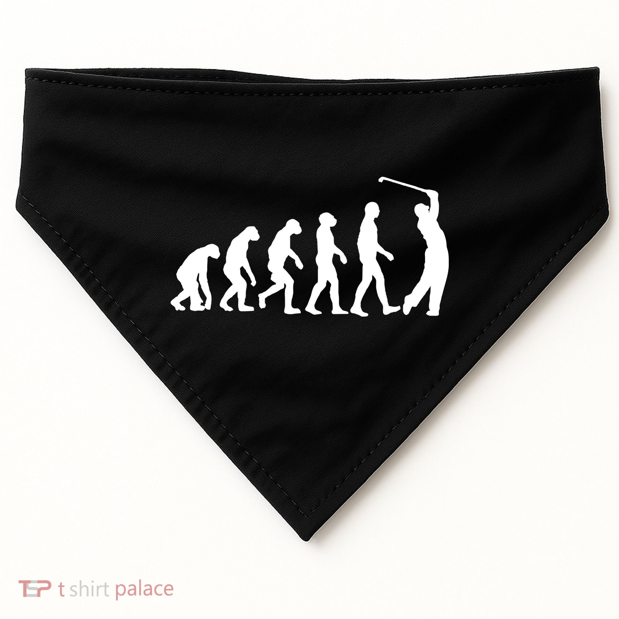 Golf Evolution Funny Golfer USA-Made Doggie Bandana