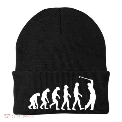 Golf Evolution Funny Golfer Beanie