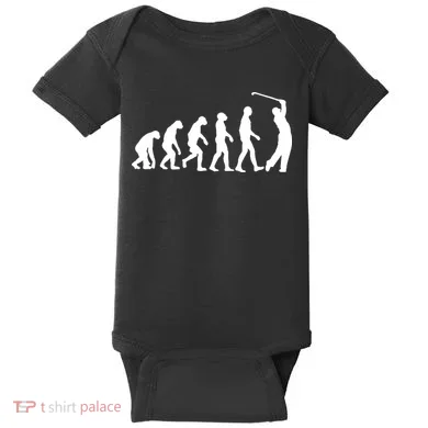 Golf Evolution Funny Golfer Baby Bodysuit