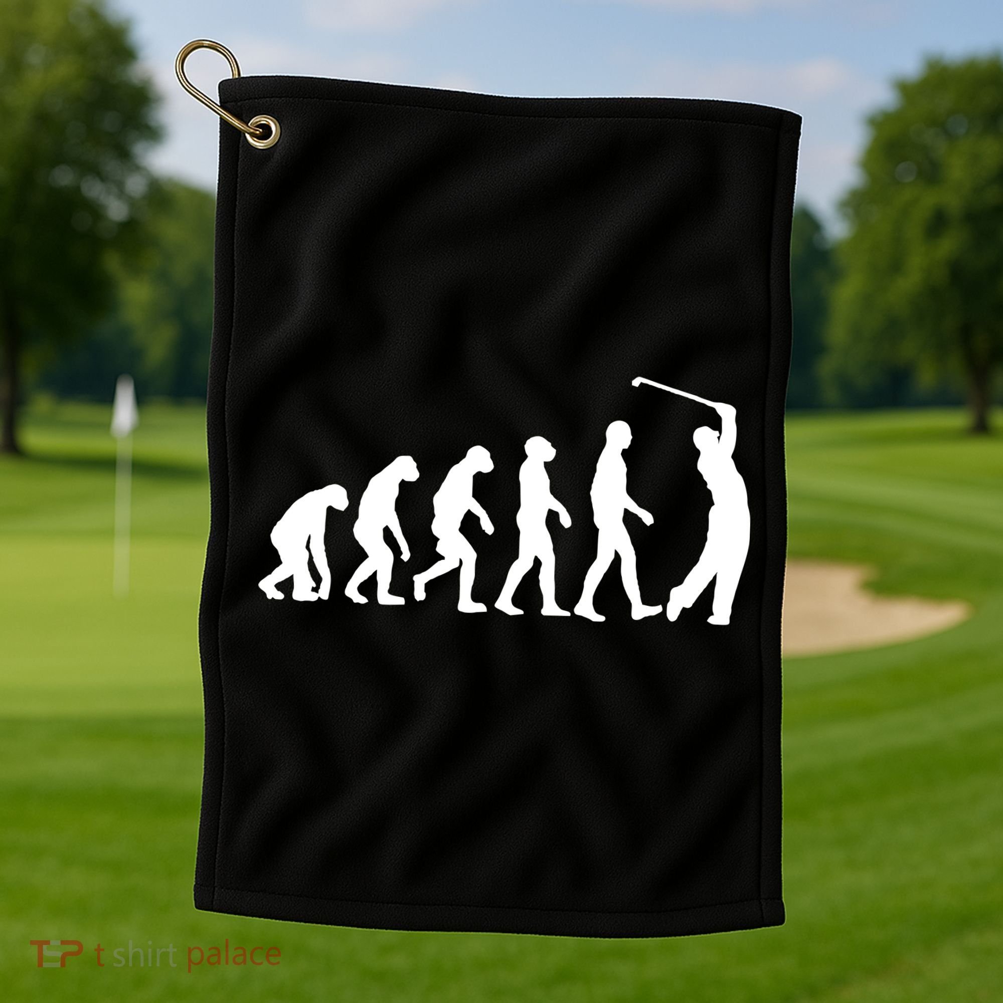 Golf Evolution Funny Golfer Golf Towel