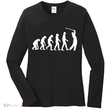 Golf Evolution Funny Golfer Women's Long Sleeve Shirt