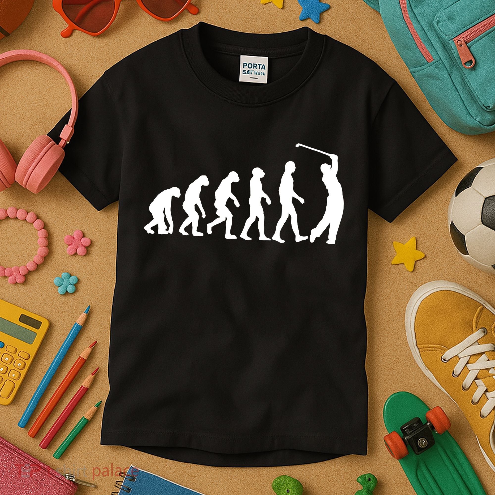 Golf Evolution Funny Golfer Kids T-Shirt