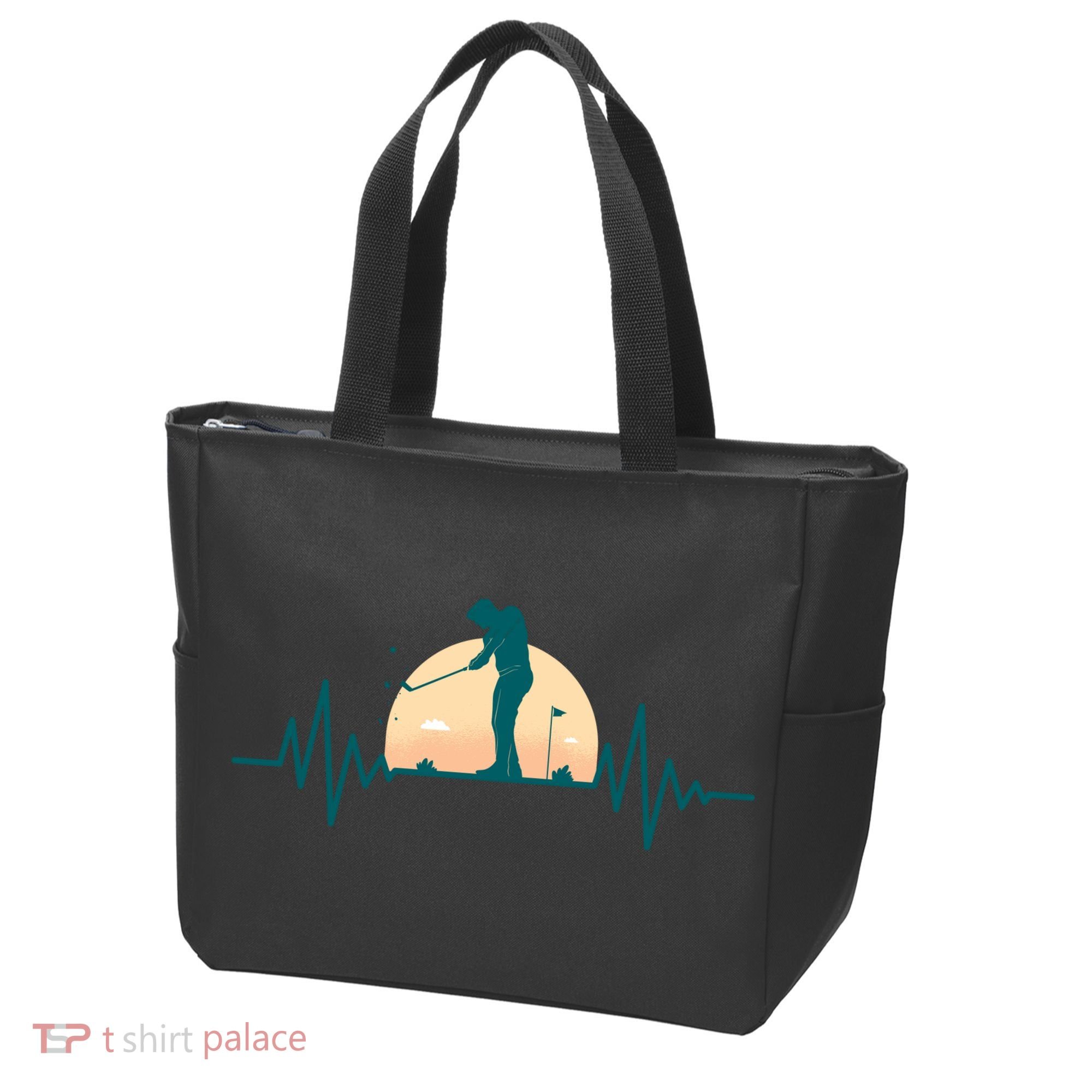 Golf Hearbeat Tote Bag