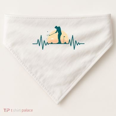 Golf Hearbeat USA-Made Doggie Bandana