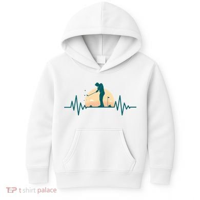 Golf Hearbeat Kids Hoodie