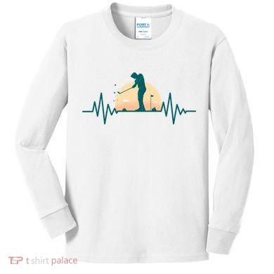 Golf Hearbeat Kids Long Sleeve Shirt