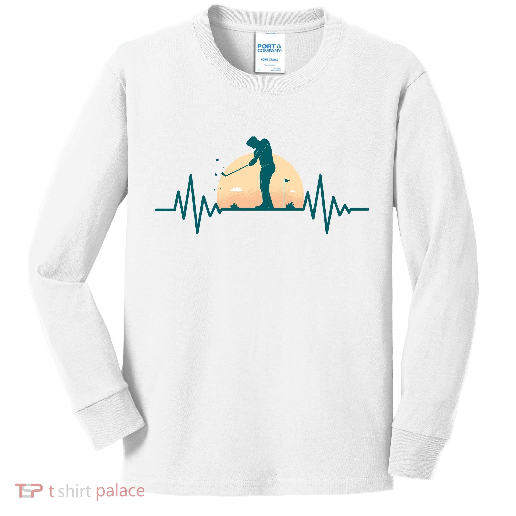 Golf Hearbeat Kids Long Sleeve Shirt