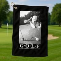 GOLF Perfect Combination Of Exercise And Swearing Golf Towel thumb 1
