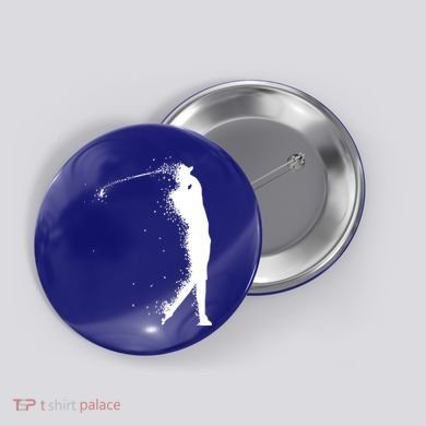 Golf Swing Splatter Golfer Logo Button