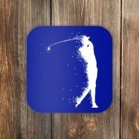 Golf Swing Splatter Golfer Logo Coaster thumb 0