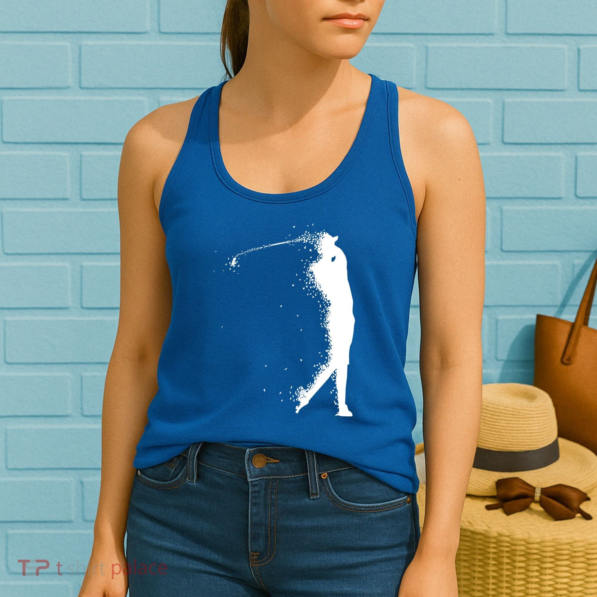 Golf Swing Splatter Golfer Logo Women's Tank Top