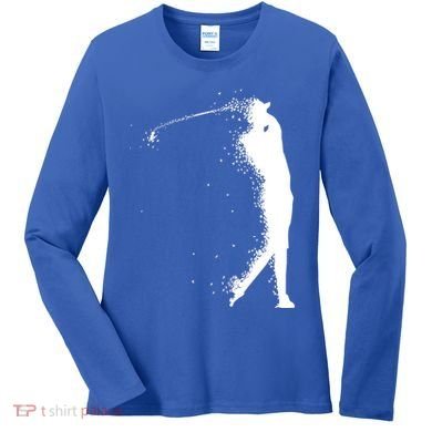 Golf Swing Splatter Golfer Logo Women's Long Sleeve Shirt